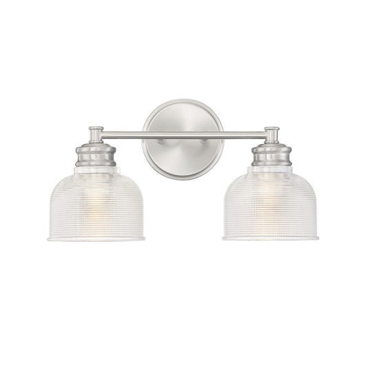 Savoy House 2-Light 16" Bathroom Vanity, Brushed Nickel/Halophane - M80034BN