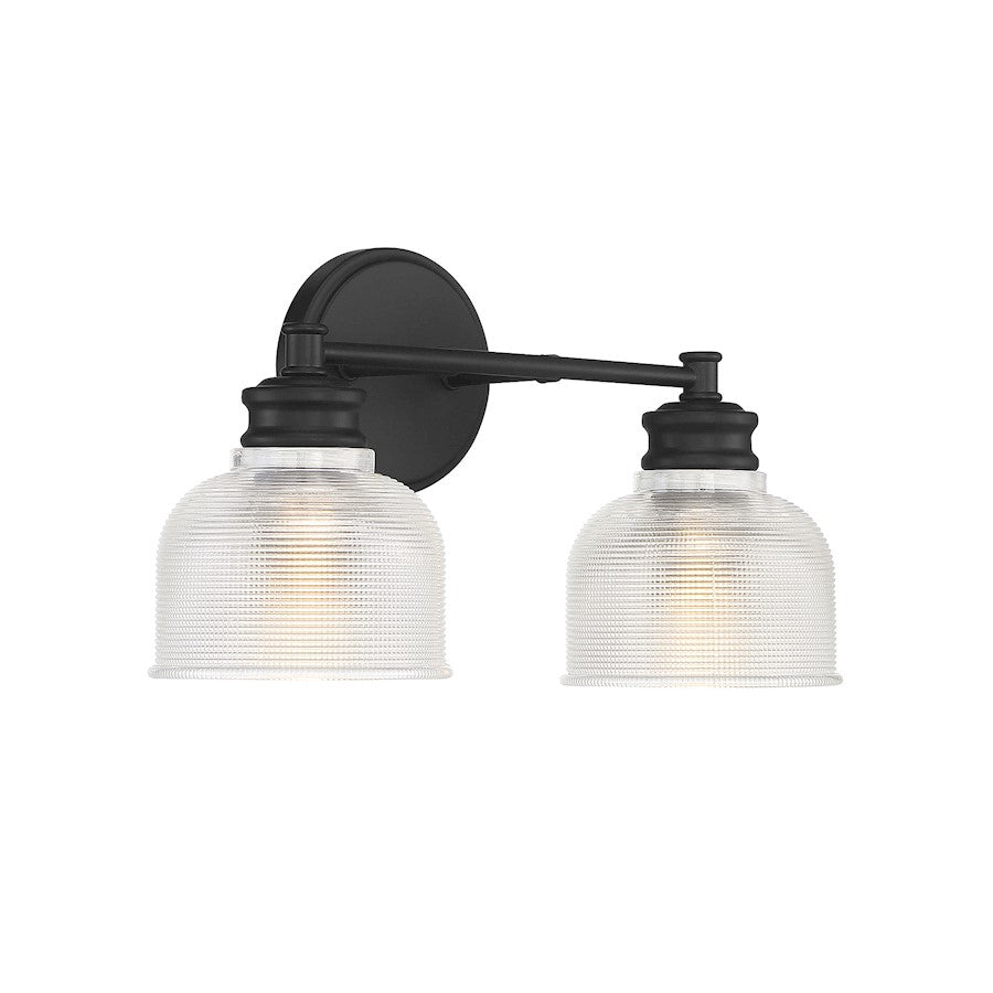 2-Light 16" Bathroom Vanity Light, Matte Black
