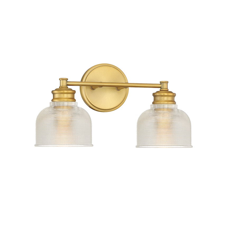 2-Light 16" Bathroom Vanity Light, Brass