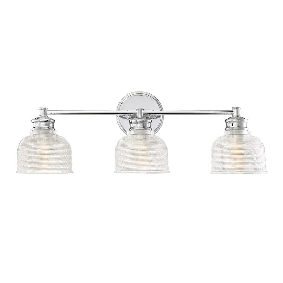 Savoy House 3-Light 24" Bathroom Vanity Light, Chrome/Halophane - M80035CH