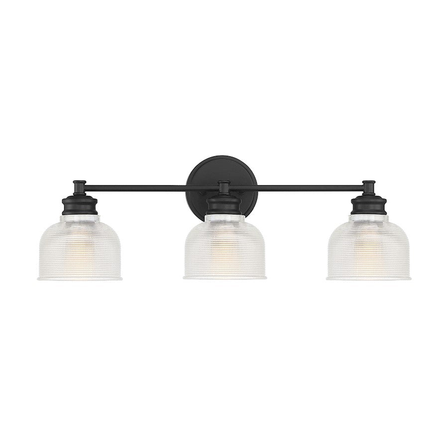 Savoy House 3-Light 24" Bathroom Vanity Light, Matte Black/Halophane - M80035MBK