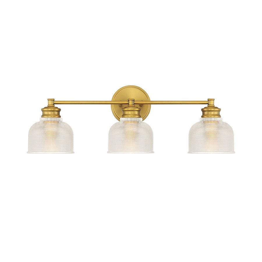 3-Light 24" Bathroom Vanity Light, Brass