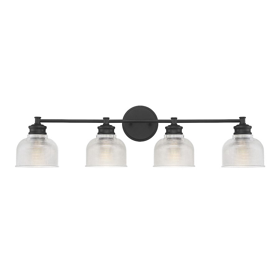 4-Light 32" Bathroom Vanity Light, Matte Black