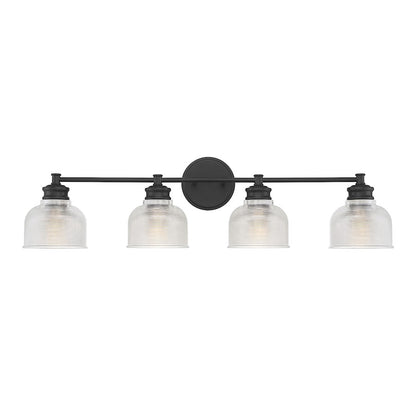 4-Light 32" Bathroom Vanity Light, Matte Black