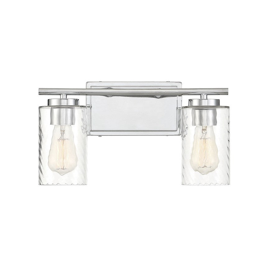 2-Light, 15" Bathroom Vanity Light, Matte Black