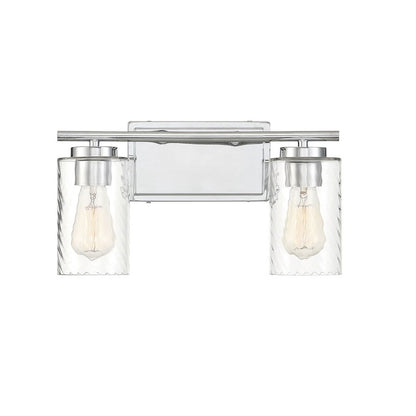 2-Light, 15" Bathroom Vanity Light, Matte Black