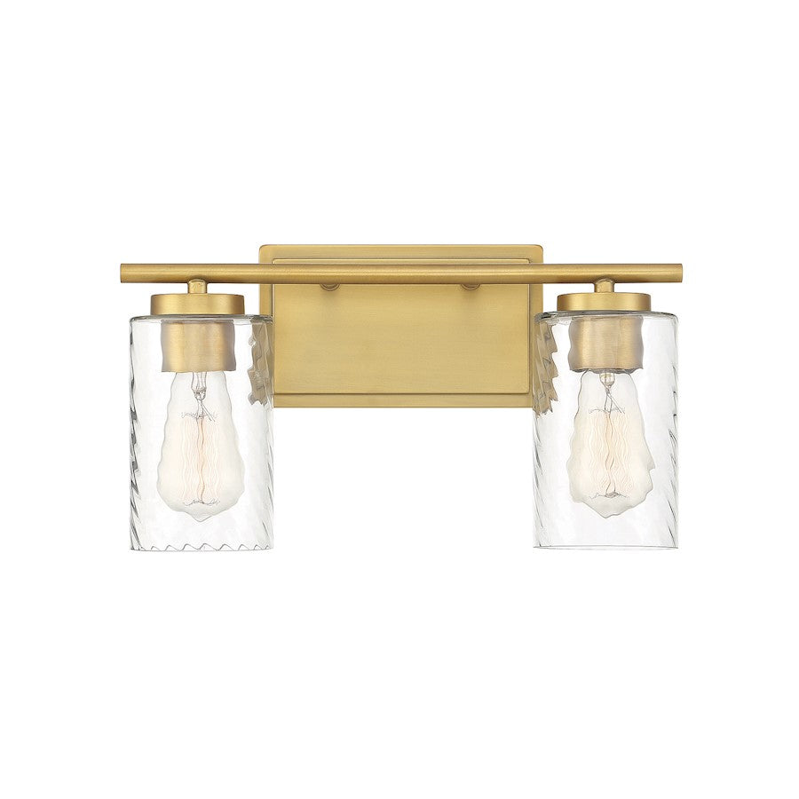 2-Light, 15" Bathroom Vanity Light, Matte Black