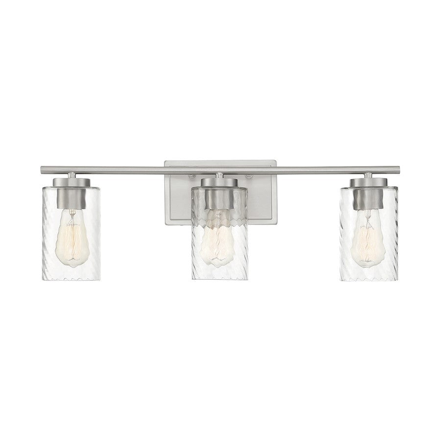 3-Light, 24" Bathroom Vanity Light, Matte Black