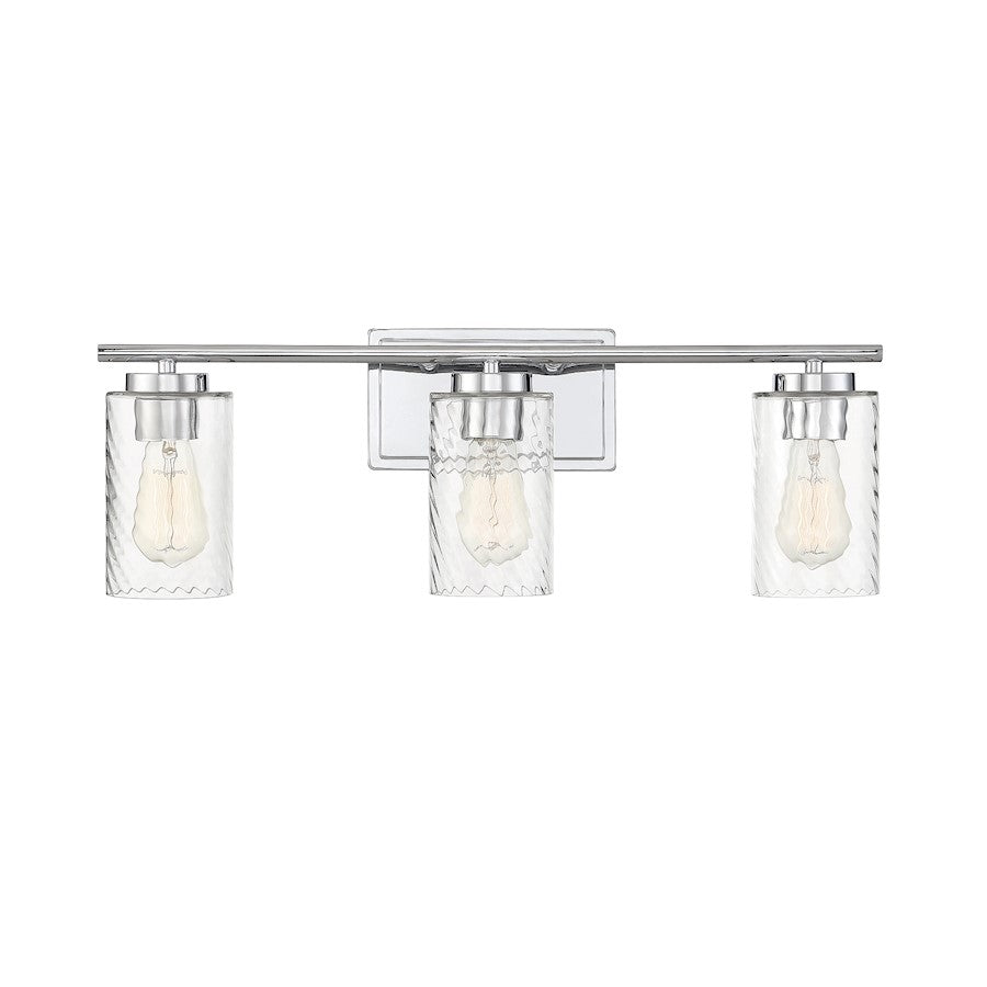 3-Light, 24" Bathroom Vanity Light, Matte Black