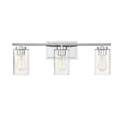 3-Light, 24" Bathroom Vanity Light, Matte Black