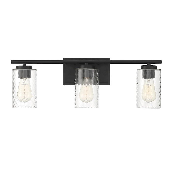 Savoy House 3-Light 24" Bathroom Vanity Light, Matte Black/Swirl - M80038MBK