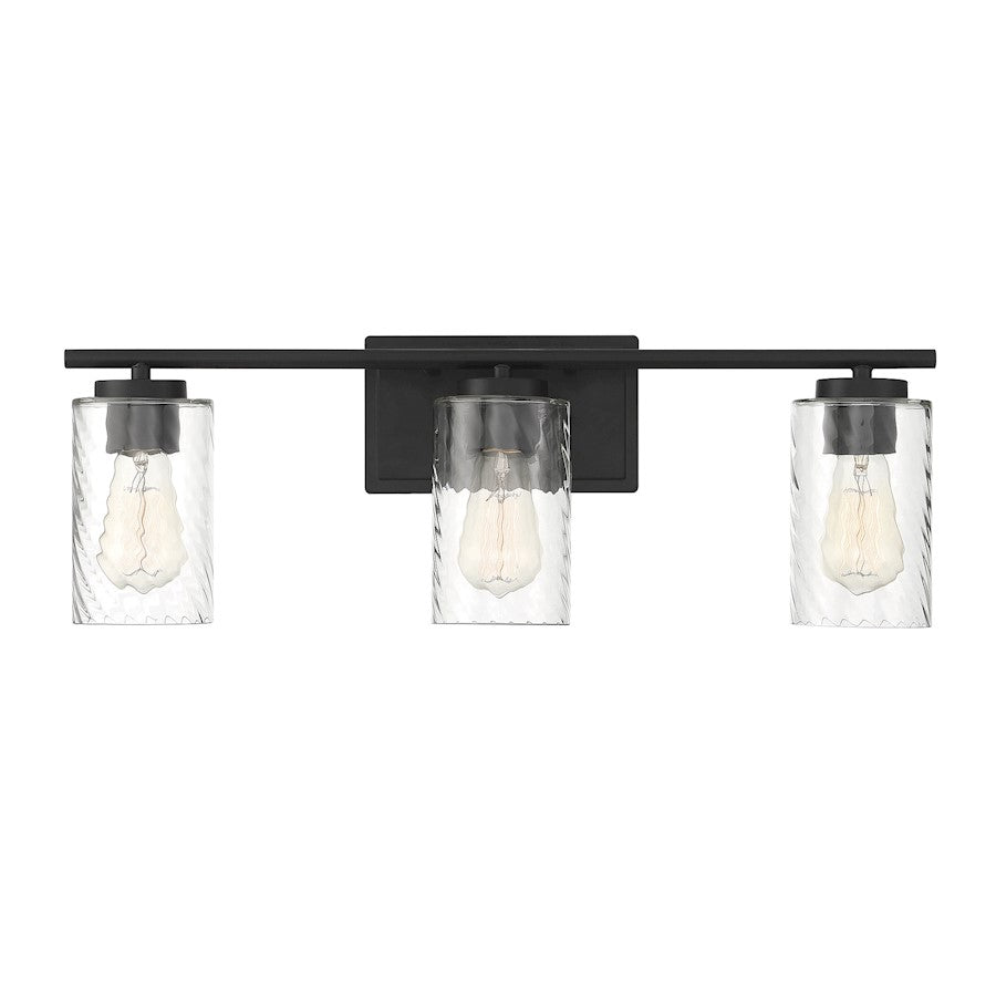 3-Light, 24" Bathroom Vanity Light, Matte Black