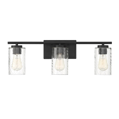 3-Light, 24" Bathroom Vanity Light, Matte Black
