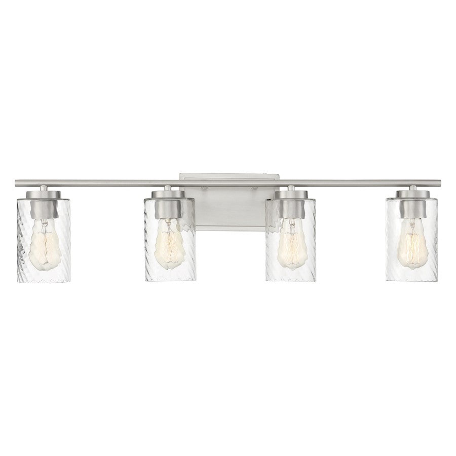 4-Light, 32" Bathroom Vanity Light, Matte Black