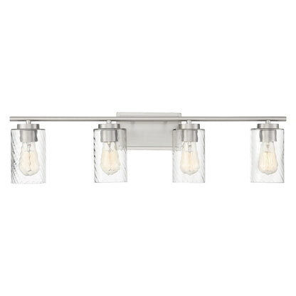 4-Light, 32" Bathroom Vanity Light, Matte Black