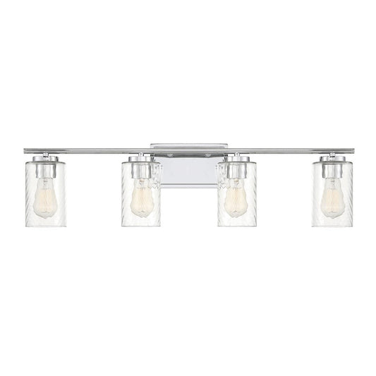 Savoy House 4-Light 32" Bathroom Vanity Light, Chrome/Swirl - M80039CH