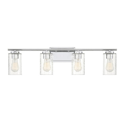 4-Light, 32" Bathroom Vanity Light, Matte Black