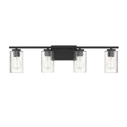 4-Light, 32" Bathroom Vanity Light, Matte Black