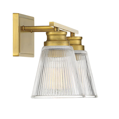 2-Light, 16" Bathroom Vanity Light, Brass