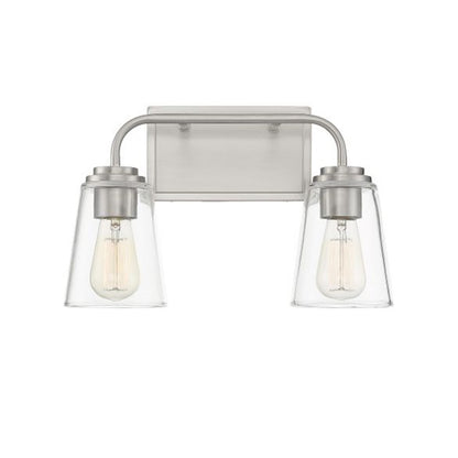 2-Light 15" Bathroom Vanity Light, Nickel