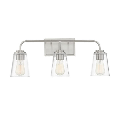 3-Light 24" Bathroom Vanity Light, Nickel
