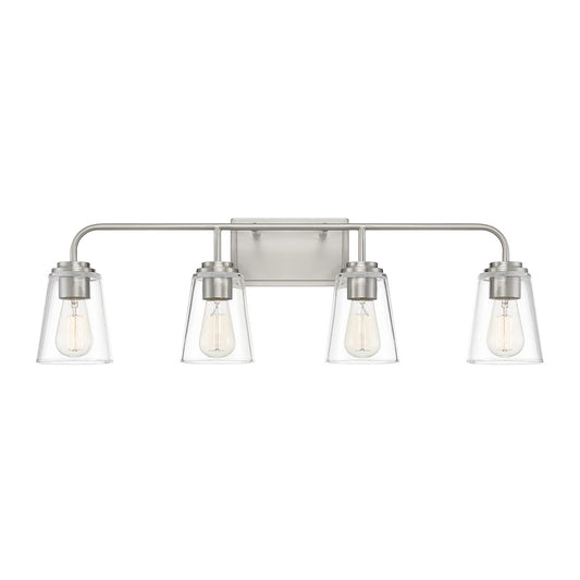 Savoy House 4-Light 32" Bathroom Vanity Light, Brushed Nickel/Clear - M80045BN