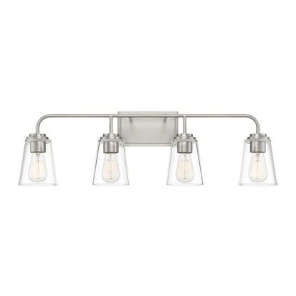 4-Light 32" Bathroom Vanity Light, Matte Black