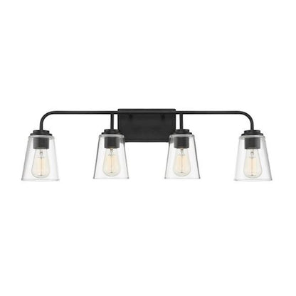 4-Light 32" Bathroom Vanity Light, Matte Black