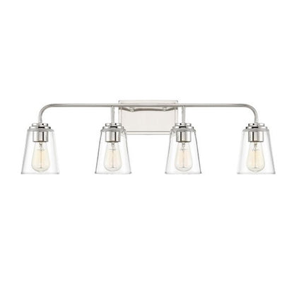 4-Light Bathroom Vanity Light, Polished Nickel