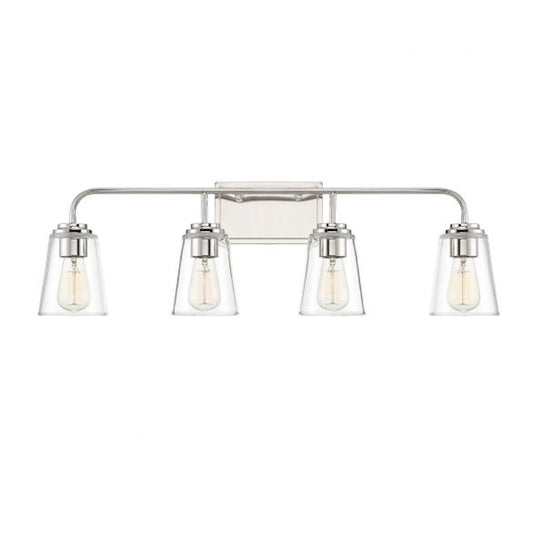 4-Light Bathroom Vanity Light, Polished Nickel