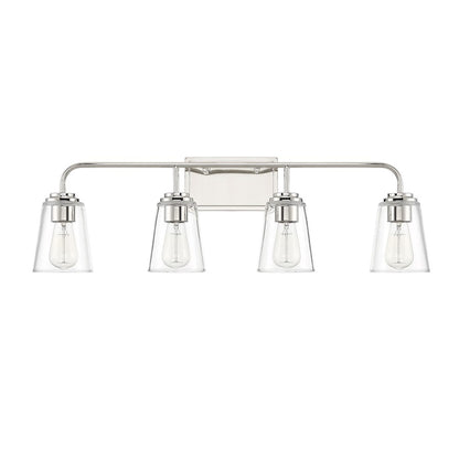 4-Light Bathroom Vanity Light, Polished Nickel