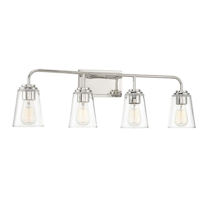 4-Light Bathroom Vanity Light, Polished Nickel