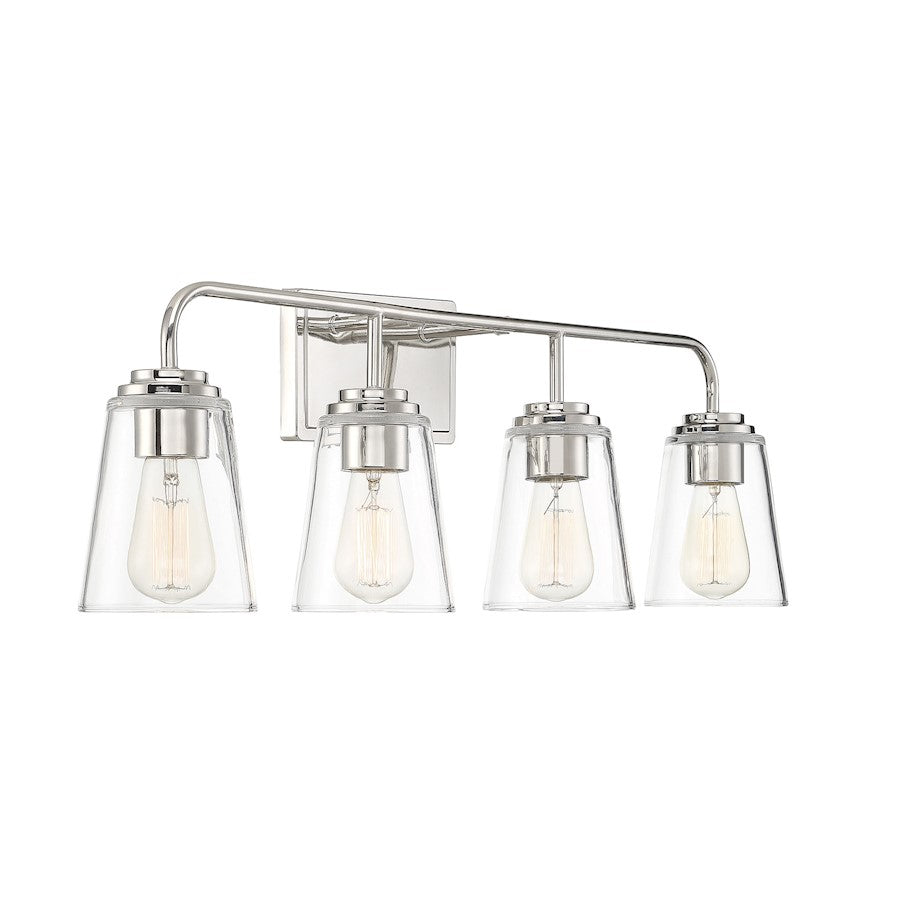 4-Light Bathroom Vanity Light, Polished Nickel