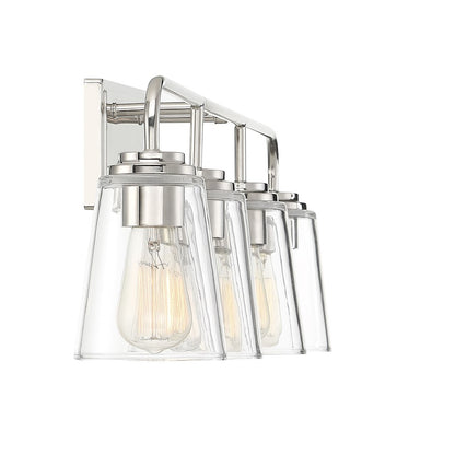 4-Light Bathroom Vanity Light, Polished Nickel