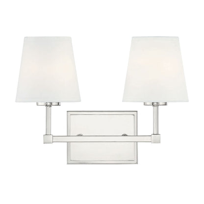 2-Light 15" Bathroom Vanity Light, Polished Nickel