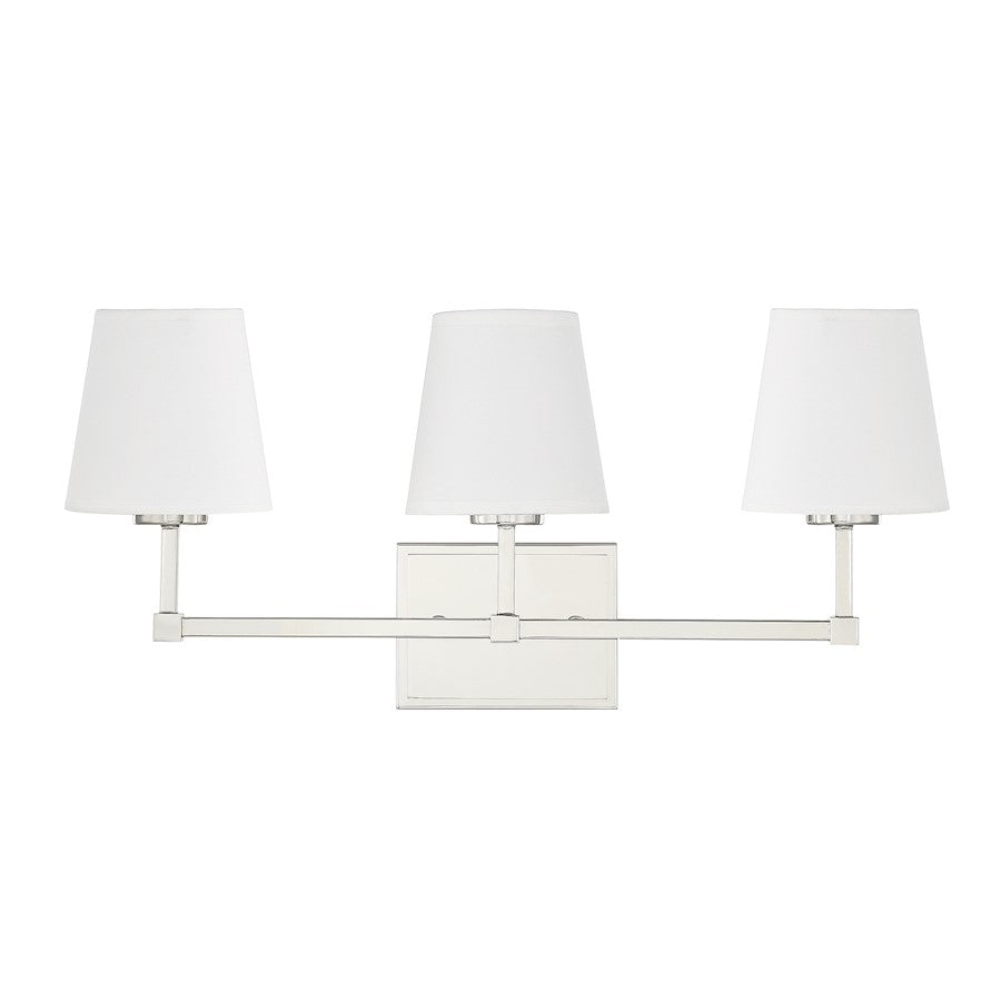 3-Light 24" Bathroom Vanity Light, Polished Nickel