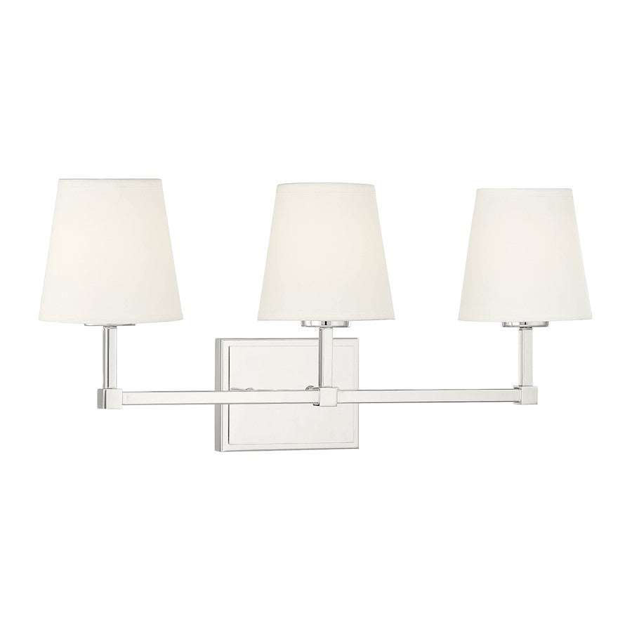 3-Light 24" Bathroom Vanity Light, Polished Nickel