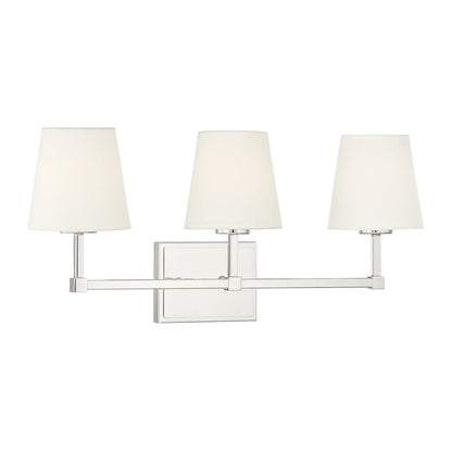 3-Light 24" Bathroom Vanity Light, Polished Nickel