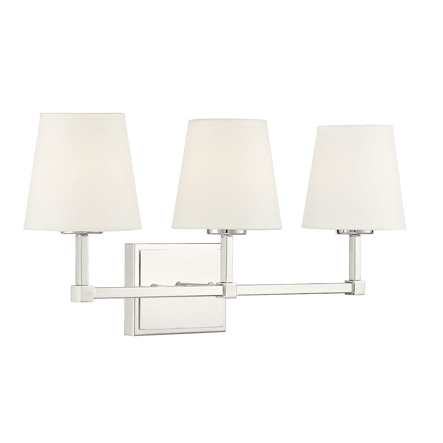 3-Light 24" Bathroom Vanity Light, Polished Nickel