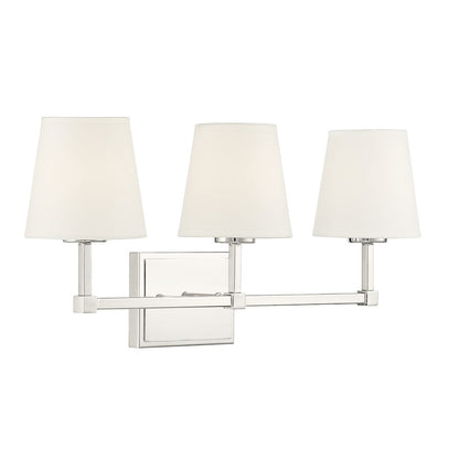 3-Light 24" Bathroom Vanity Light, Polished Nickel