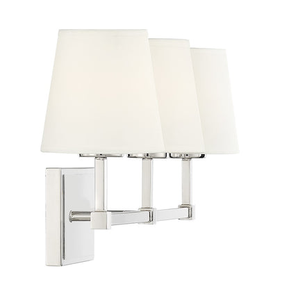 3-Light 24" Bathroom Vanity Light, Polished Nickel
