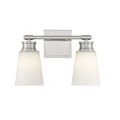 2-Light 14" Bathroom Vanity Light, Brushed Nickel