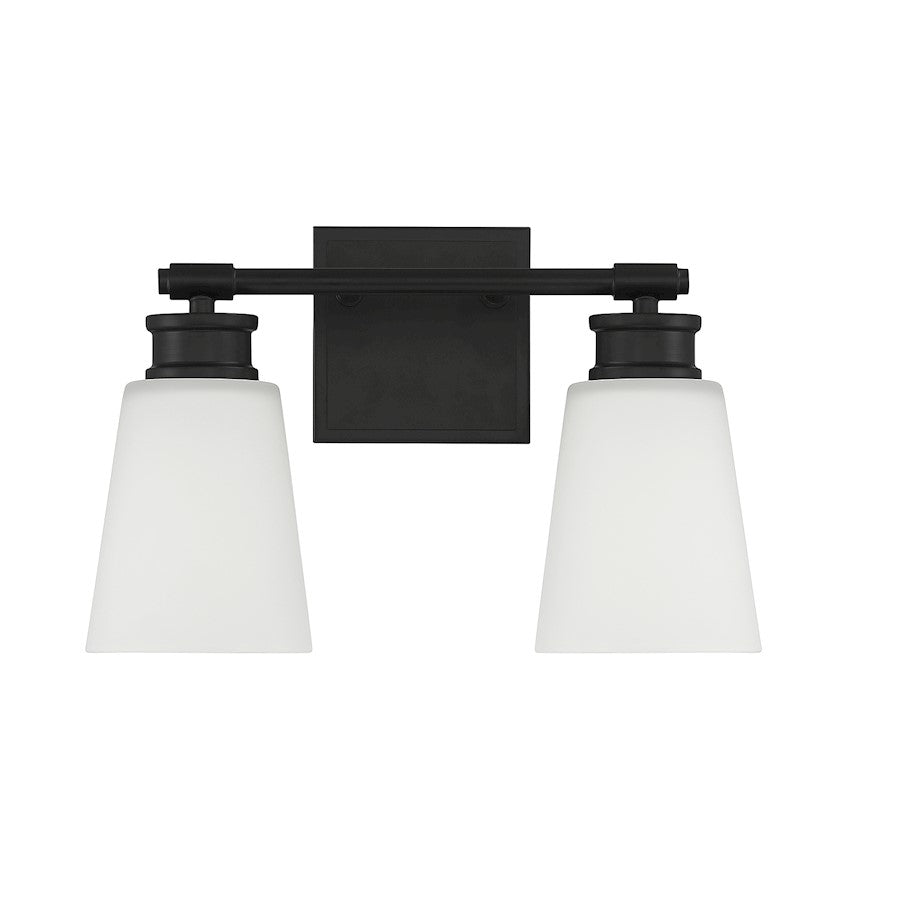 2-Light 14" Bathroom Vanity Light, Matte Black