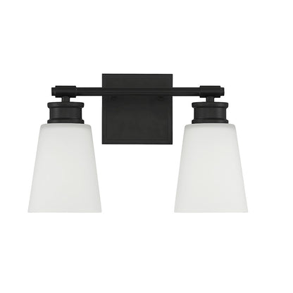 2-Light 14" Bathroom Vanity Light, Matte Black