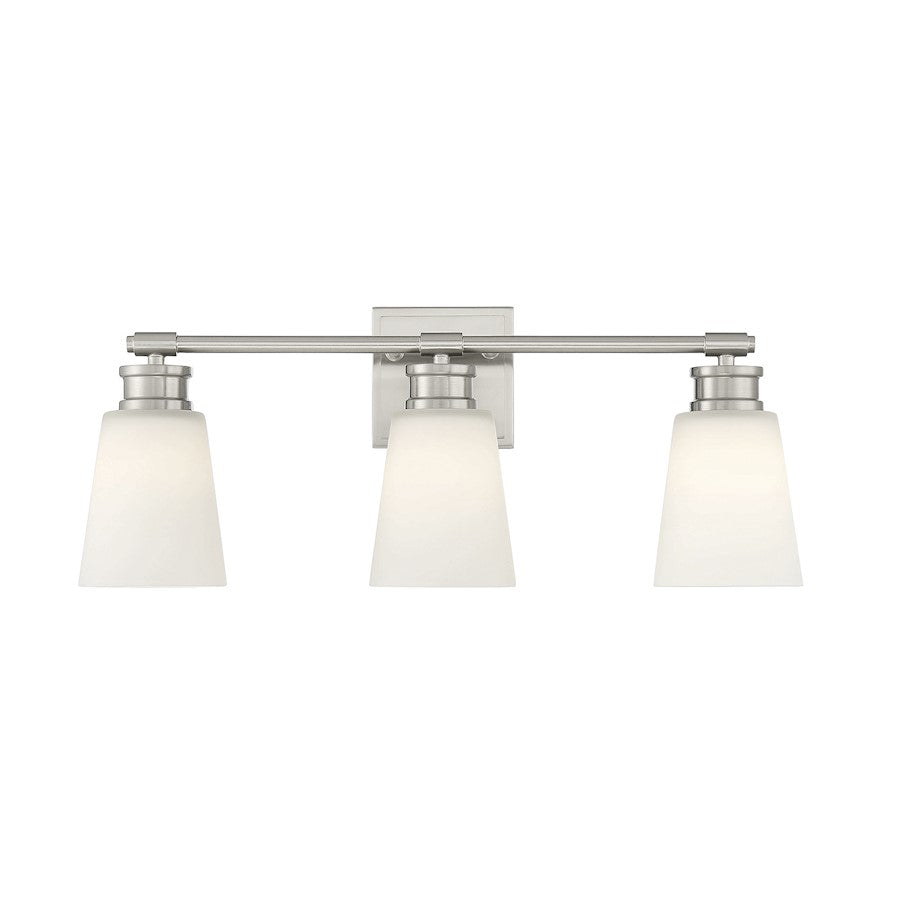 Savoy House 3-Light 23" Bathroom Vanity Light, Brushed Nickel - M80055BN