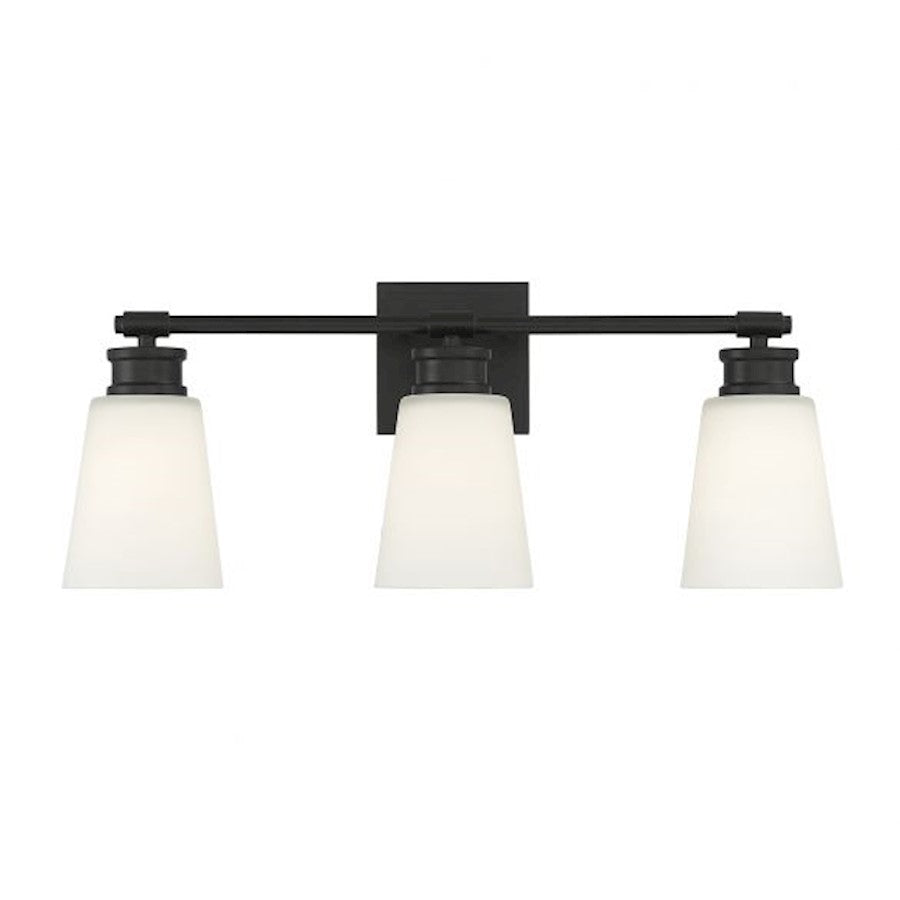 3-Light 23" Bathroom Vanity Light, Matte Black