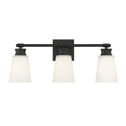 3-Light 23" Bathroom Vanity Light, Matte Black