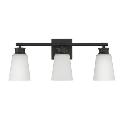 3-Light 23" Bathroom Vanity Light, Matte Black