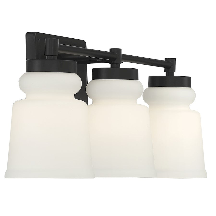 3-Light 23" Bathroom Vanity Light, Matte Black