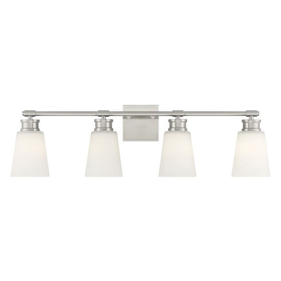 4-Light 31" Bathroom Vanity Light, Brushed Nickel